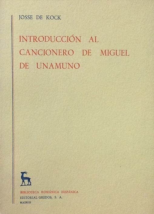 Introduccion al Cancionero de Miguel de Unamuno